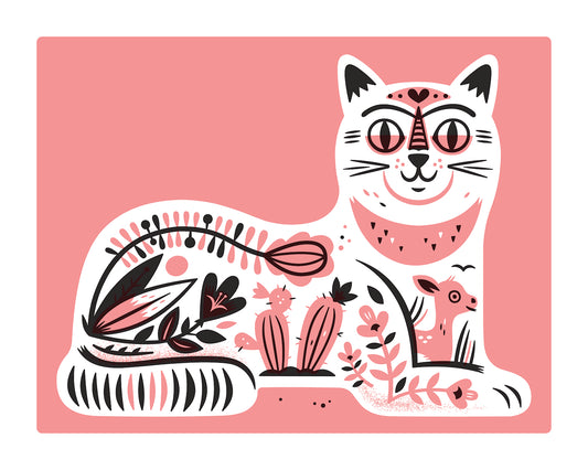 The Little Friends of Printmaking - Souvenir Cat Print