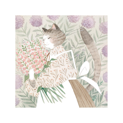 Vanessa Gillings - Floral Feline 1 Print
