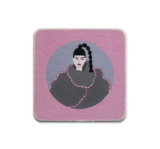 S3 Ayumi Takahashi - Pink Grey Coaster