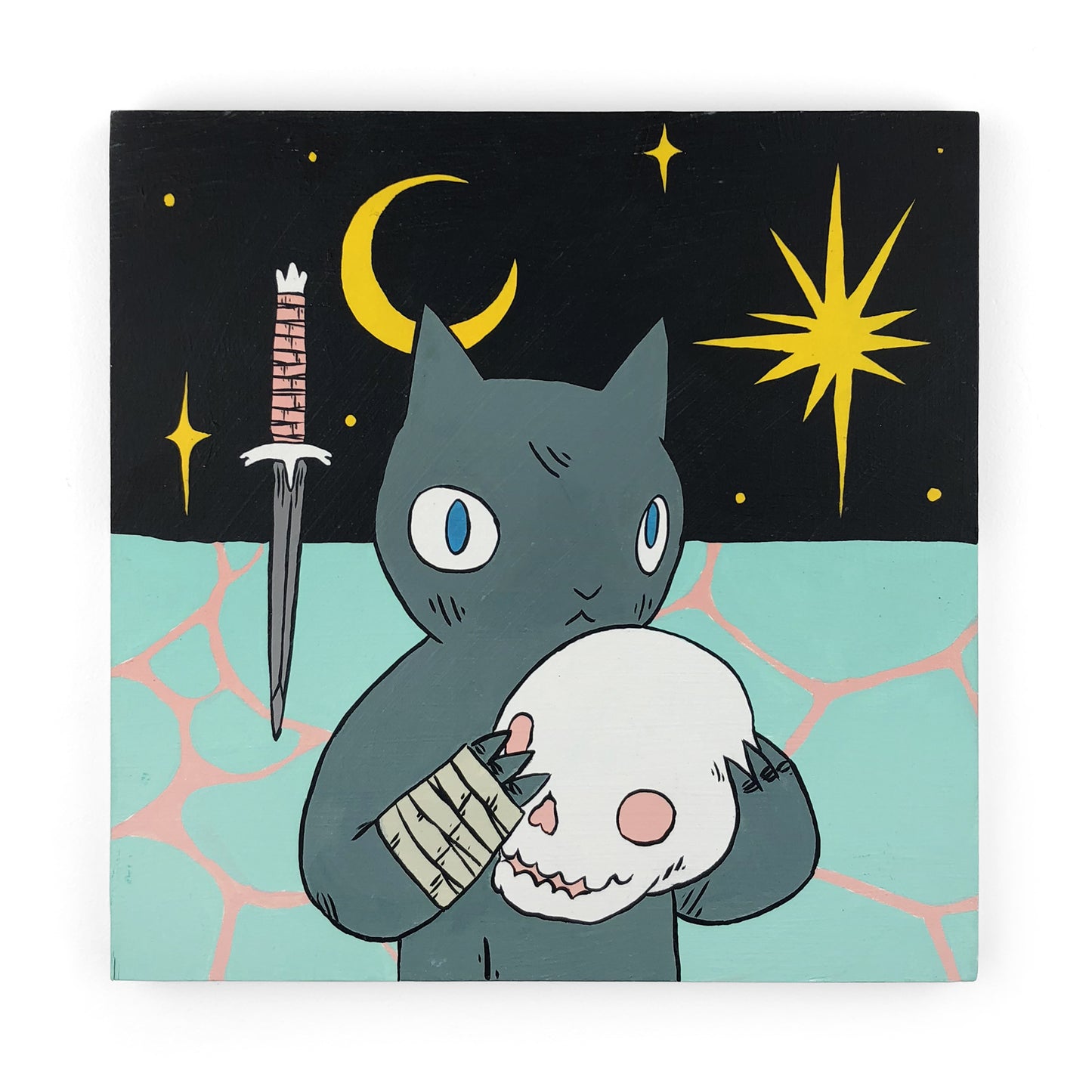 Deth P. Sun - Cat Holding Skull