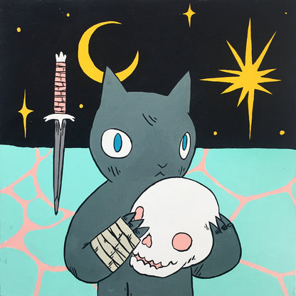 Deth P. Sun - Cat Holding Skull