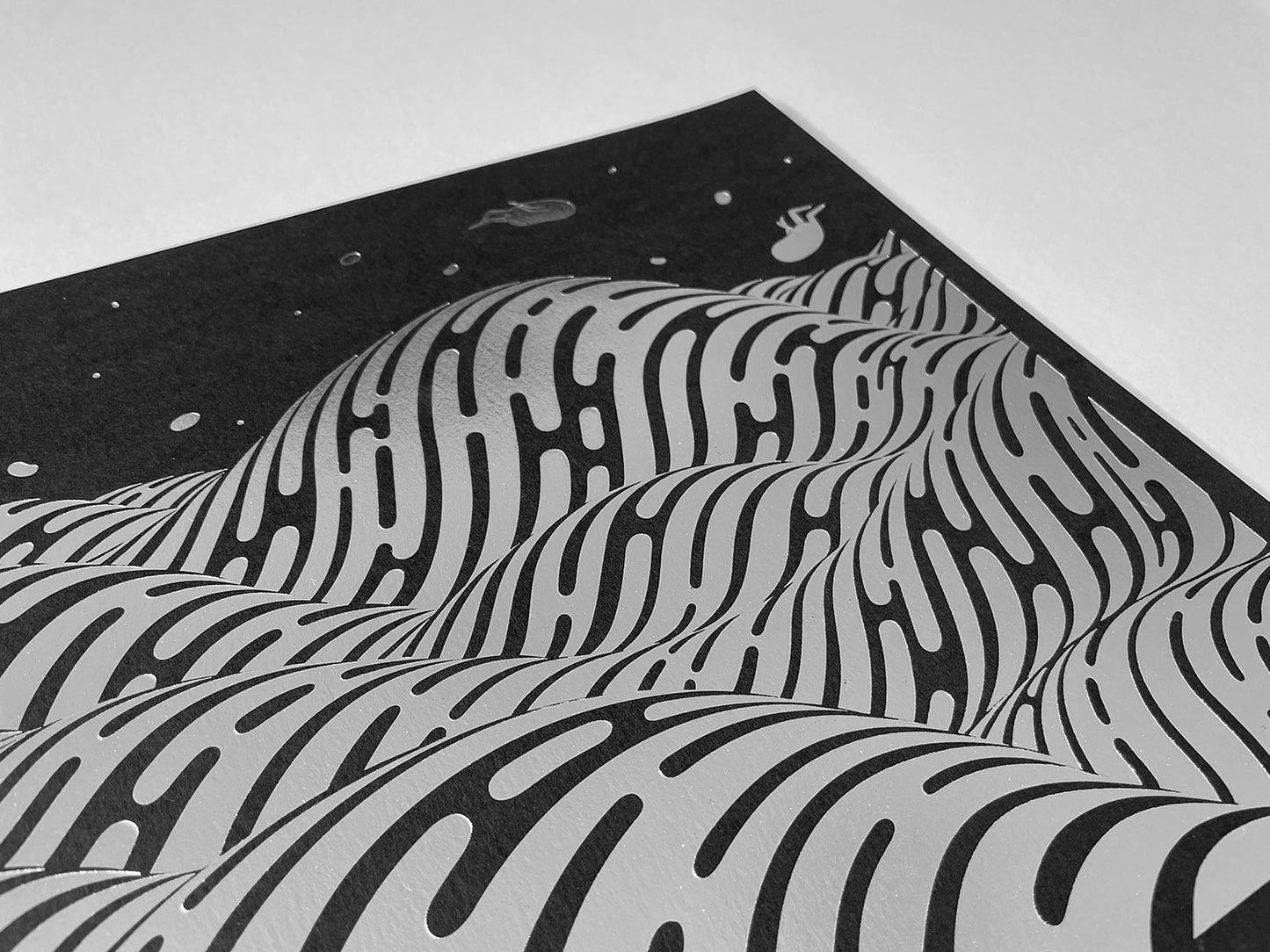 Brendan Monroe - Waves Metallic Foil Letterpress Print