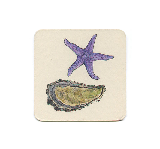 S1 Madison Erin Mayfield - Purple Sea Star & Pacific Oyster Coaster