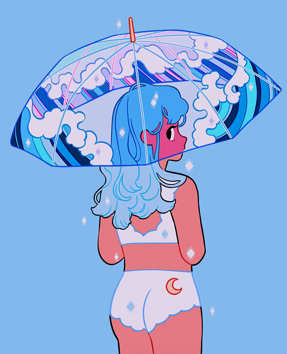 Meyoco - Ocean Umbrella Print