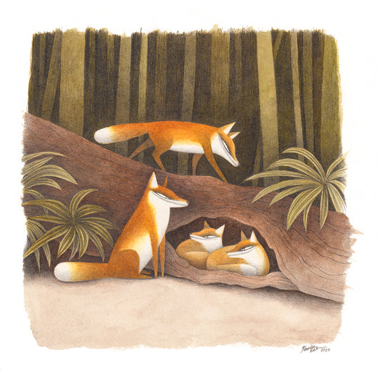 Kim Slate - Four Foxes Print