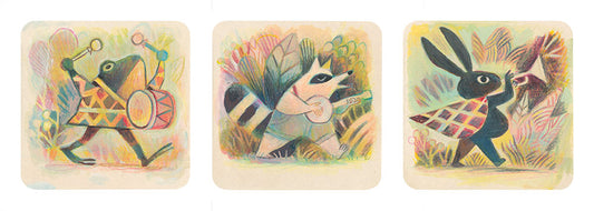 Matt Forsythe - Frog, Raccoon, Rabbit Prints (3 pc. Set)