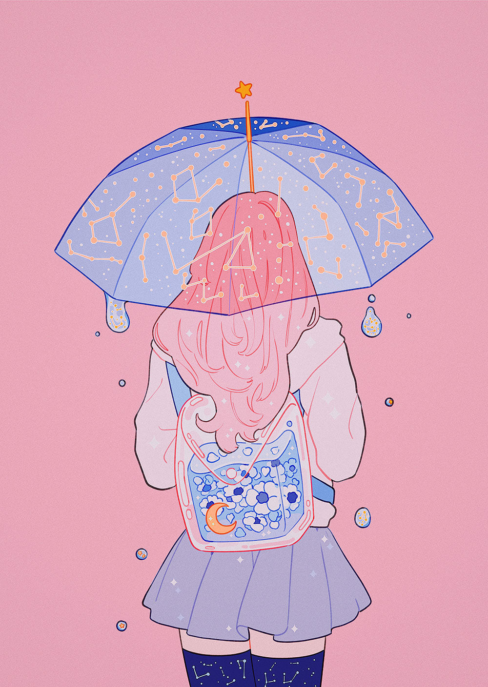 Meyoco - Star Umbrella Print