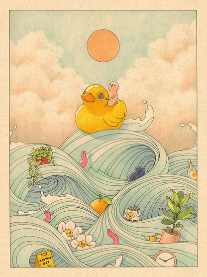 Felicia Chiao - Rubber Duck At Sea Print