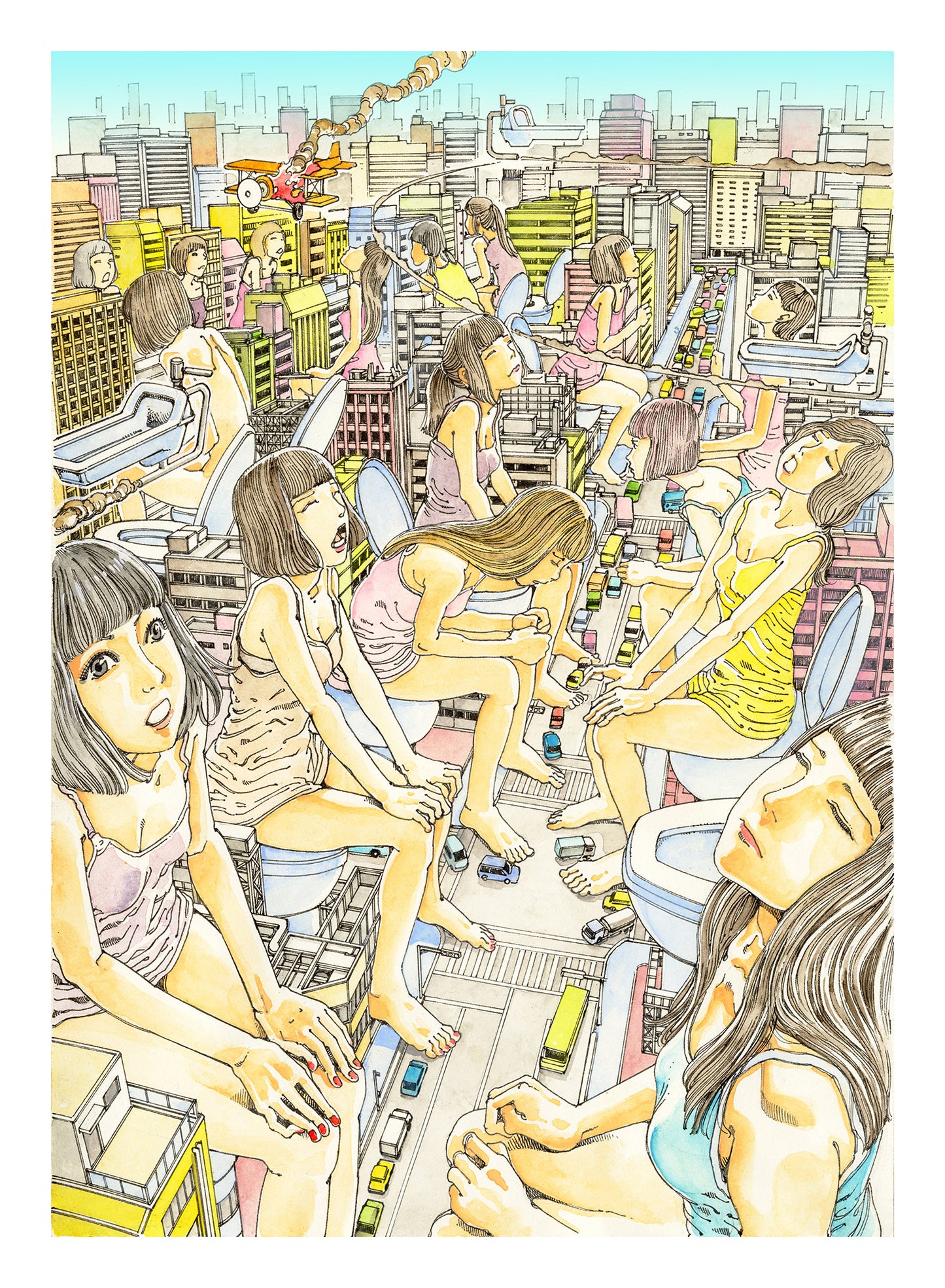 Shintaro Kago - Toilet Seat Print