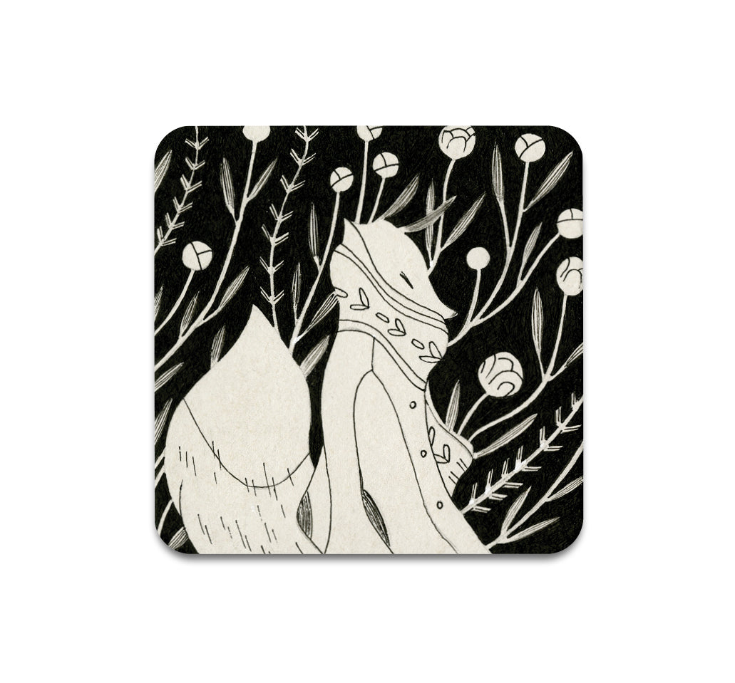 S3 Vanessa Gillings - Floral Fox 3 Coaster