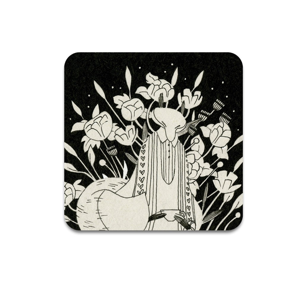 S3 Vanessa Gillings - Floral Fox 6 Coaster