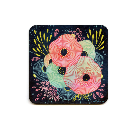 S1 Yellena James - Floral 3 Coaster