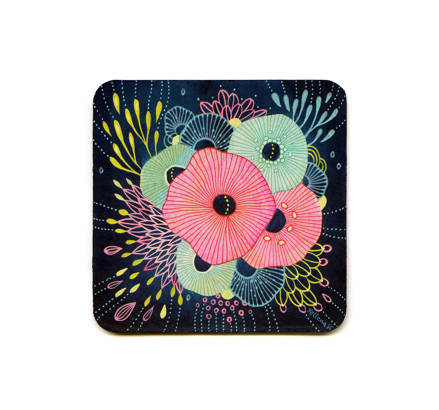 S1 Yellena James - Floral 4 Coaster
