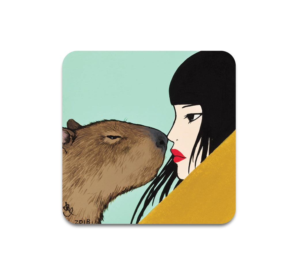 S3 Yumiko Kayukawa - Capybara Eskimo Kiss Coaster