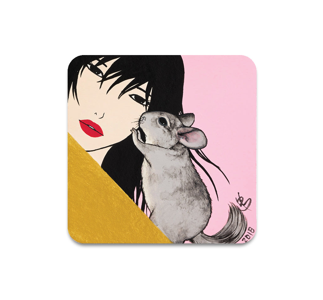 S3 Yumiko Kayukawa - Chinchilla Smooches Coaster