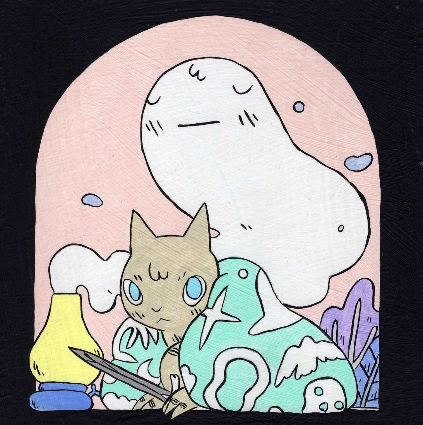 Deth P. Sun - Archway - Cat with Lantern & Ghost