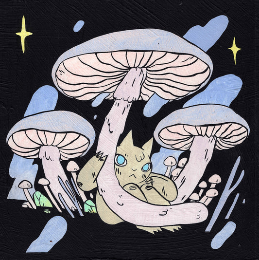 Deth P. Sun - Cat with Giant Mushrooms