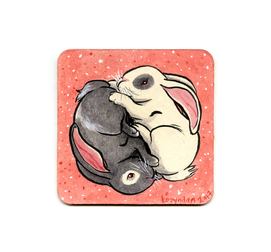 S2 KozynDan - Yin Yang Bunnies Coaster