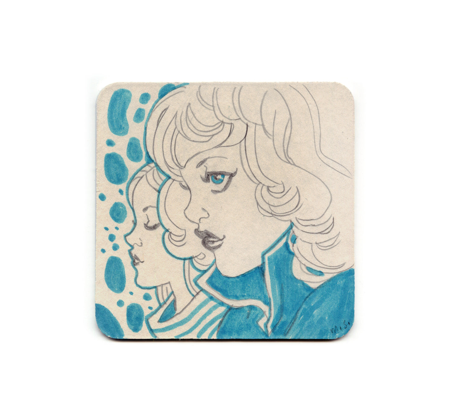 S2 Marguerite Sauvage - Blue Coaster