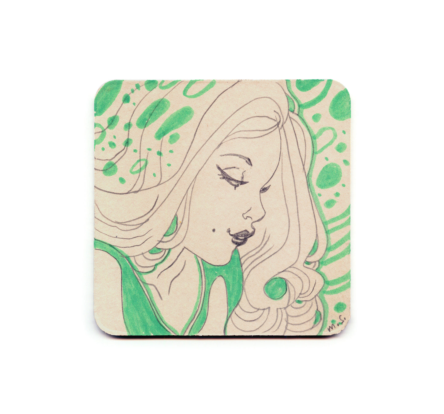 S2 Marguerite Sauvage - Green Coaster