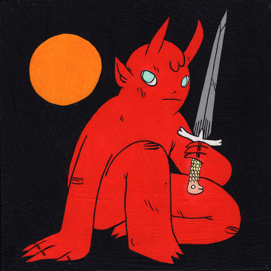Deth P. Sun - Red Devil in Black Night with Full Moon
